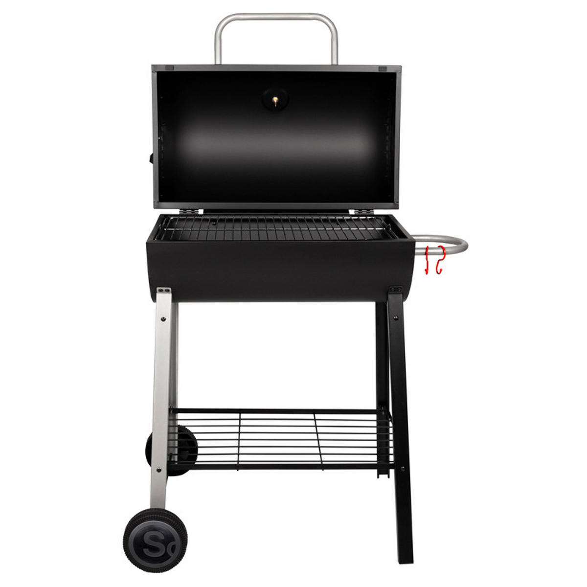 HOLZKOHLEGRILL Dakota Schwarz - Schwarz, Metall (56.5/95.5/82cm) - Somagic