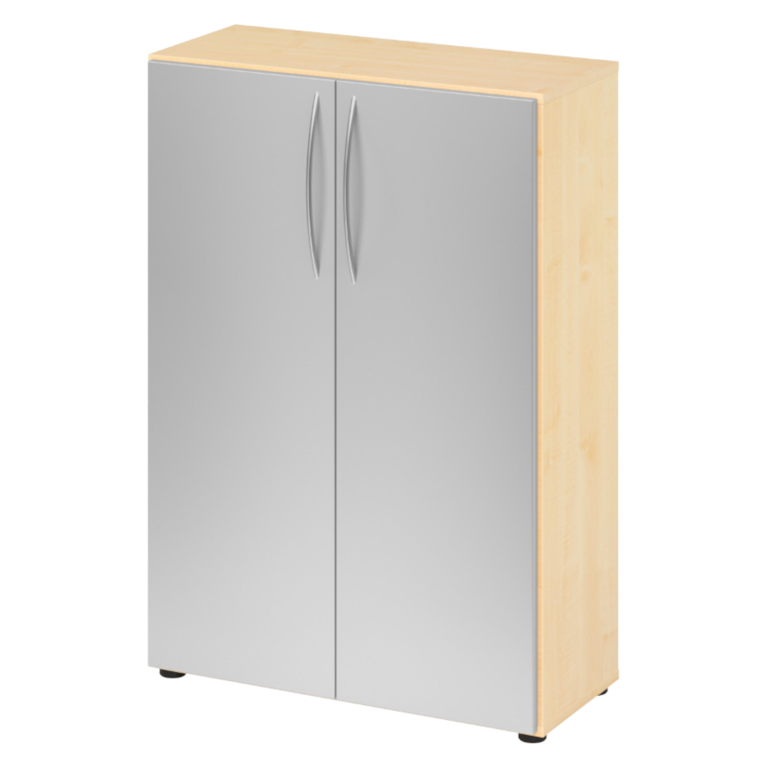 AKTENSCHRANK - 3 Ordnerhöhen 35/80/114,4 cm in Ahornfarben/Silberfarben - Silberfarben/Ahornfarben, Holzwerkstoff (80/114.4/35cm) - bümö