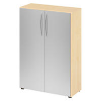 AKTENSCHRANK - 3 Ordnerhöhen 35/80/114,4 cm in Ahornfarben/Silberfarben - Silberfarben/Ahornfarben, Holzwerkstoff (80/114.4/35cm) - bümö