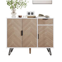 SIDEBOARD 90/30/71,5 cm in Weiß und Holzoptik mit Schublade und 3 Türen - Naturfarben, Holzwerkstoff (30/71.5/90cm) - Flora Grace
