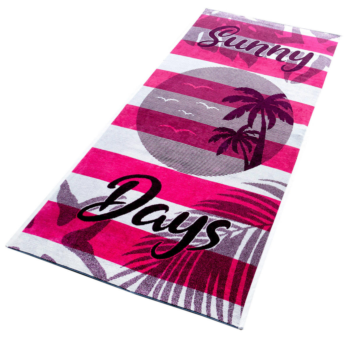 STRANDTUCH Las Palmas Pink 90x180 cm - Pink, Naturmaterialien (90/180cm) - Lashuma