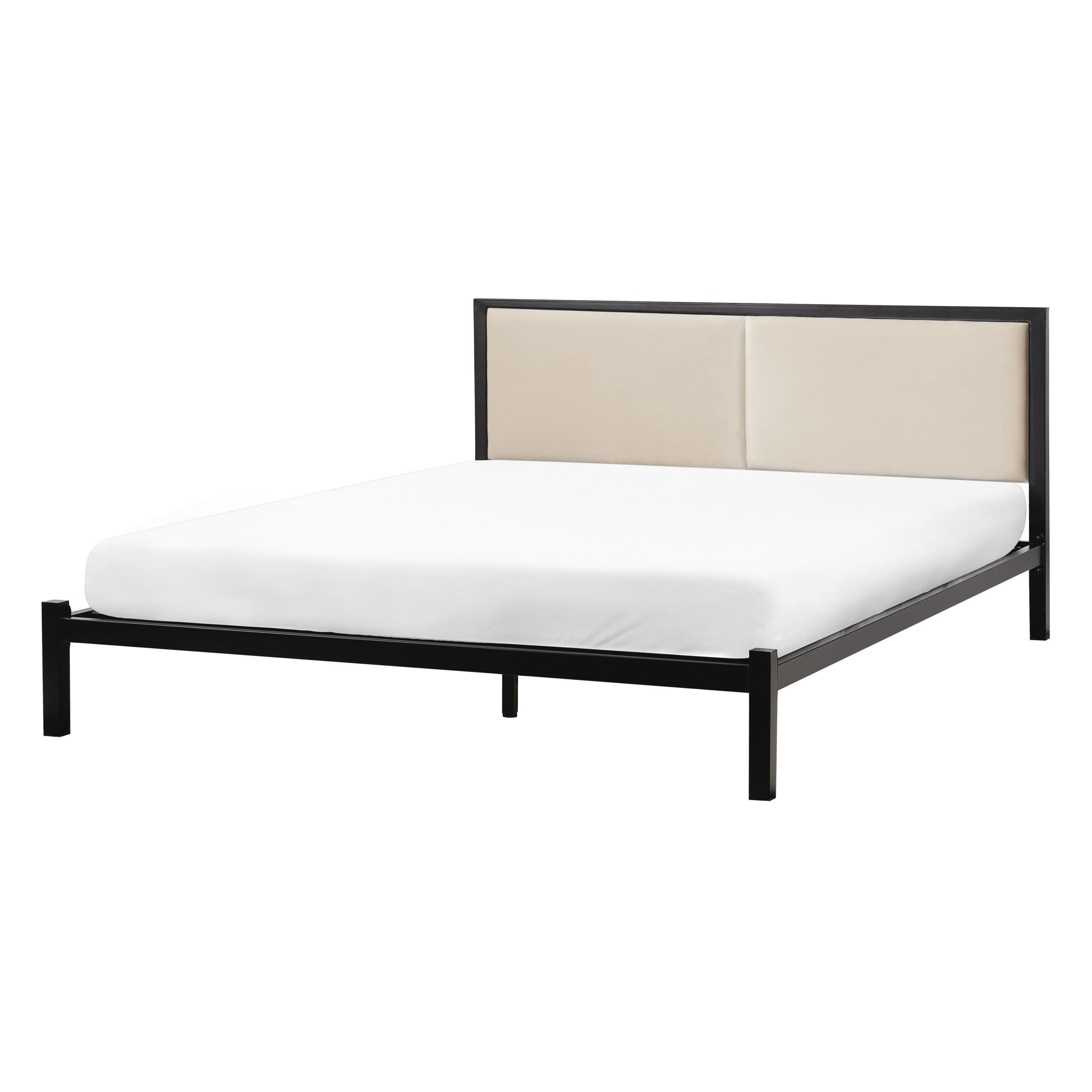 BETT mit Lattenrost 140x200 cm Schwarz Clamart - Schwarz, Metall (140/200cm) - Beliani