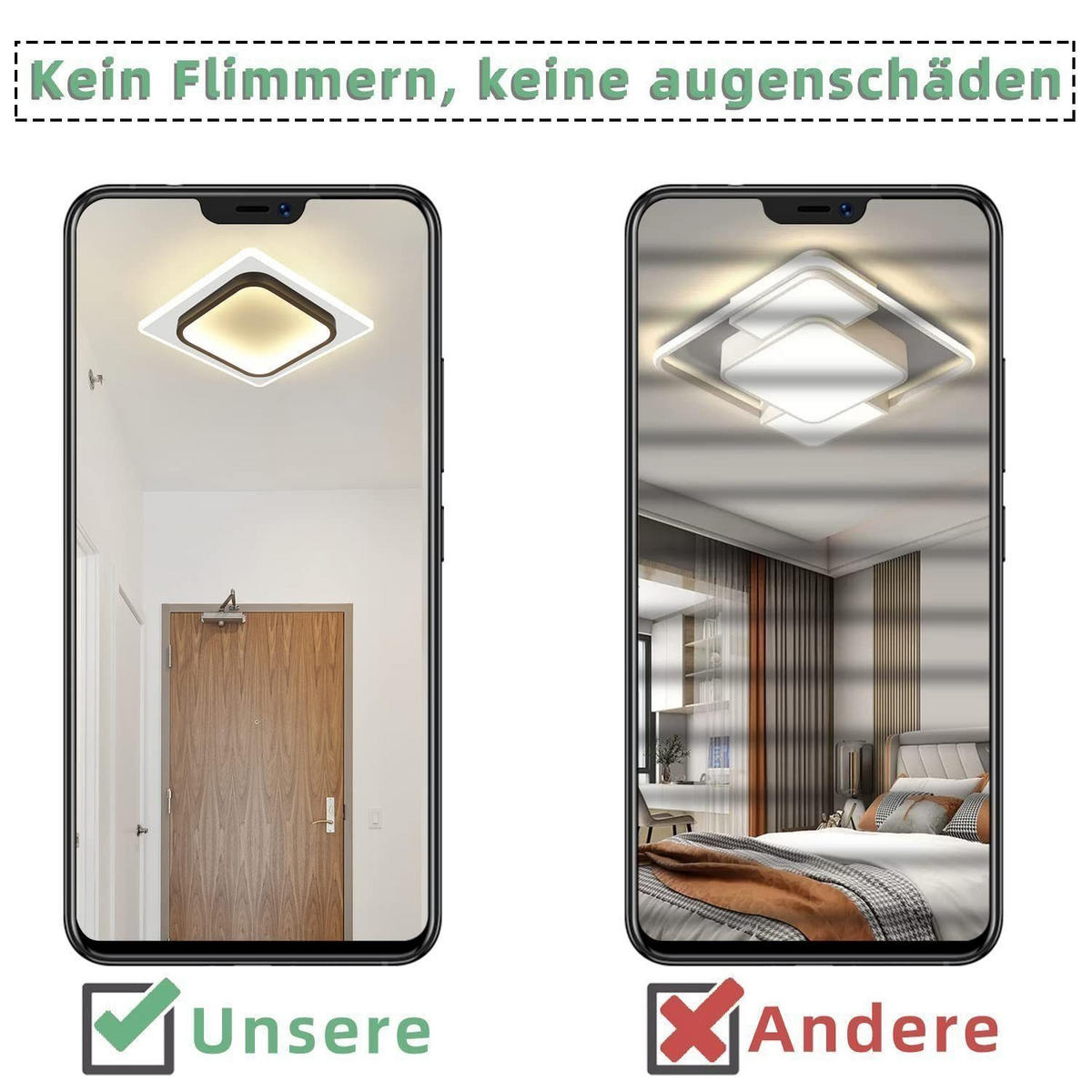 LED-DECKENLEUCHTE Harmonie 23.5/23.5/7 cm - Schwarz/Weiß, Kunststoff (23.5/23.5/7cm) - Nettlife