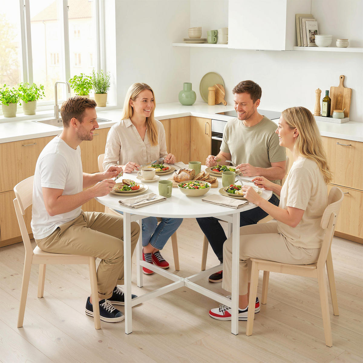 ESSTISCH Weiß 1 Stück - Weiß, Naturmaterialien (80/80/76cm) - GiPP