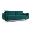 3-SITZER SOFA mit Schlaffunktion Samt Stoff Blau - Blau/Petrol, Textil/Metall (230/86/105cm) - Makamii