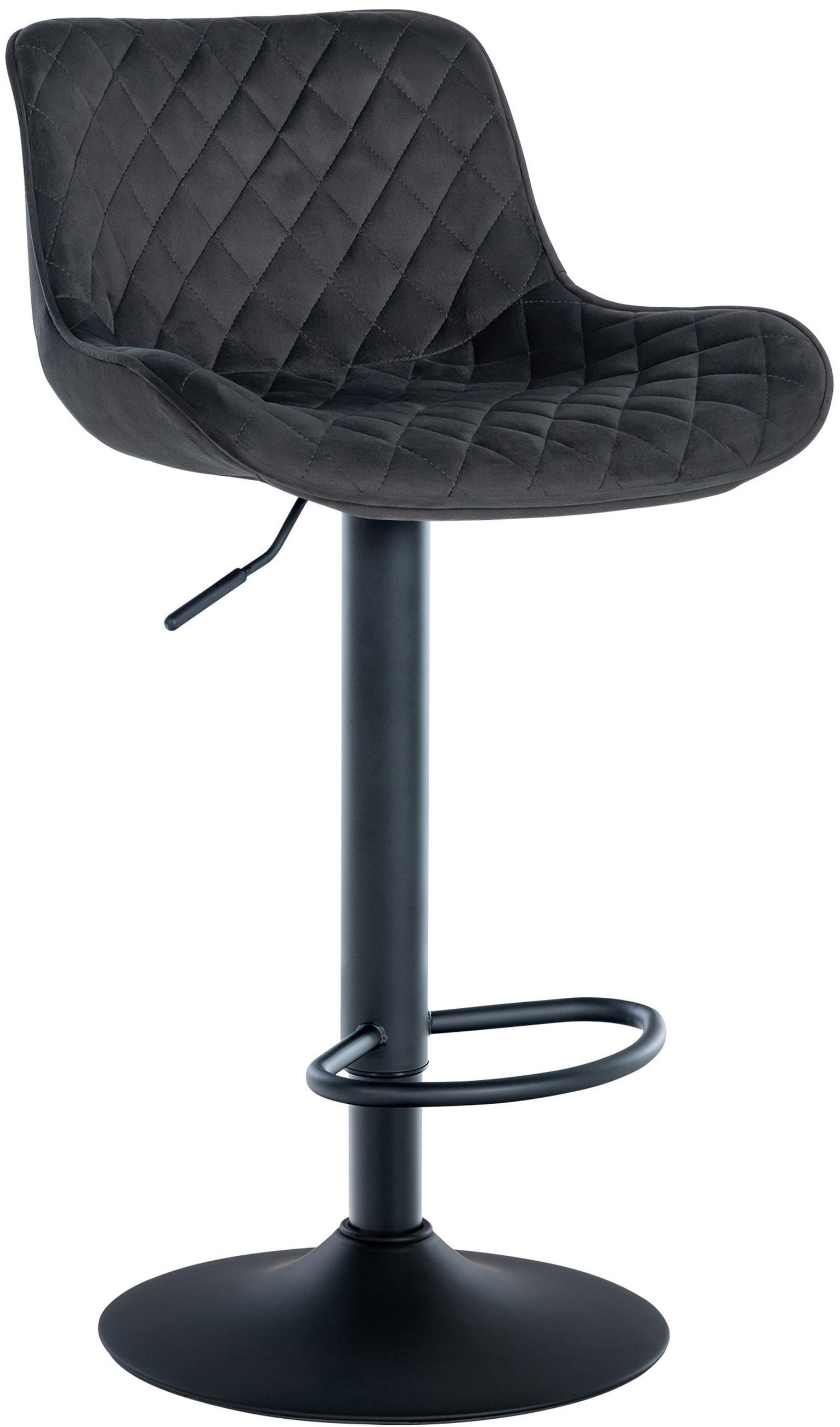 BARHOCKER Minerva Samt schwarz - Schwarz, Textil/Metall (48/105/54cm) - TPFLiving
