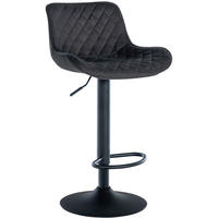 BARHOCKER Minerva Samt schwarz - Schwarz, Textil/Metall (48/105/54cm) - TPFLiving