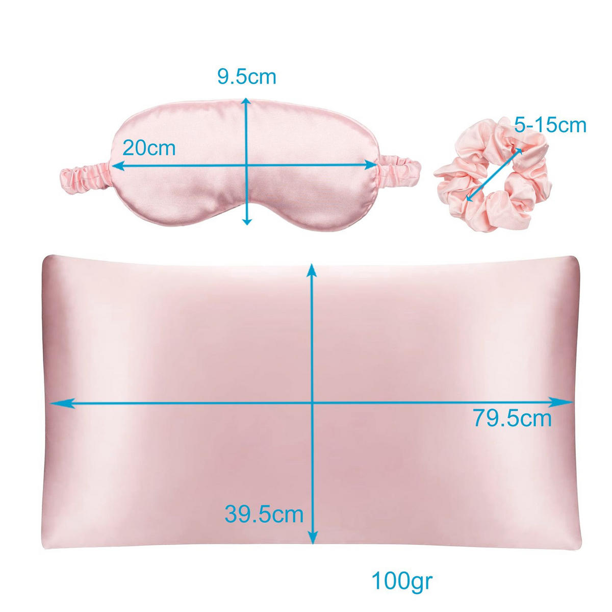 SCHLAFSET mit Schlafmaske Kissenüberzug Haarband (3-tlg.) - Pink, Kunststoff (16/28cm) - Intirilife