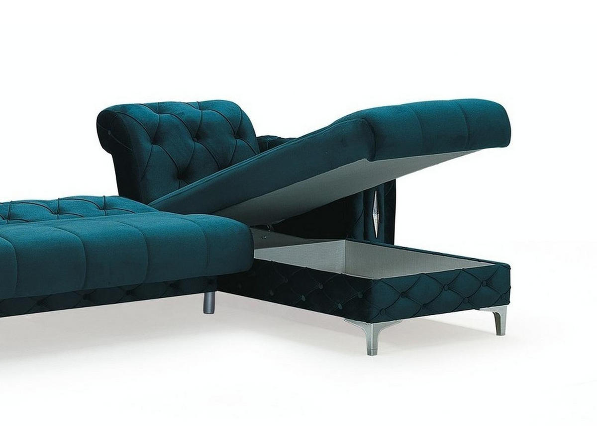 ECKSCHLAFSOFA Patna Grün Relax - Langer Schenkel Links - Grün, Holzwerkstoff/Kunststoff (310/180cm)