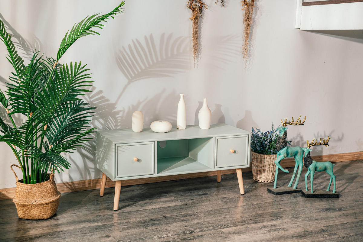 TV-SCHRANK Rechteckig Grün 100 x 42 x 45 (cm) - Grün, Holz (100/46/40cm) - Nordlys