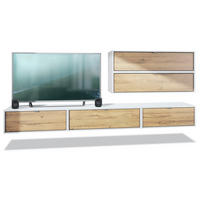 WOHNWAND Lana Fronten in Eiche Natur - Eichefarben, Holzwerkstoff (260/150/37cm) - Vladon