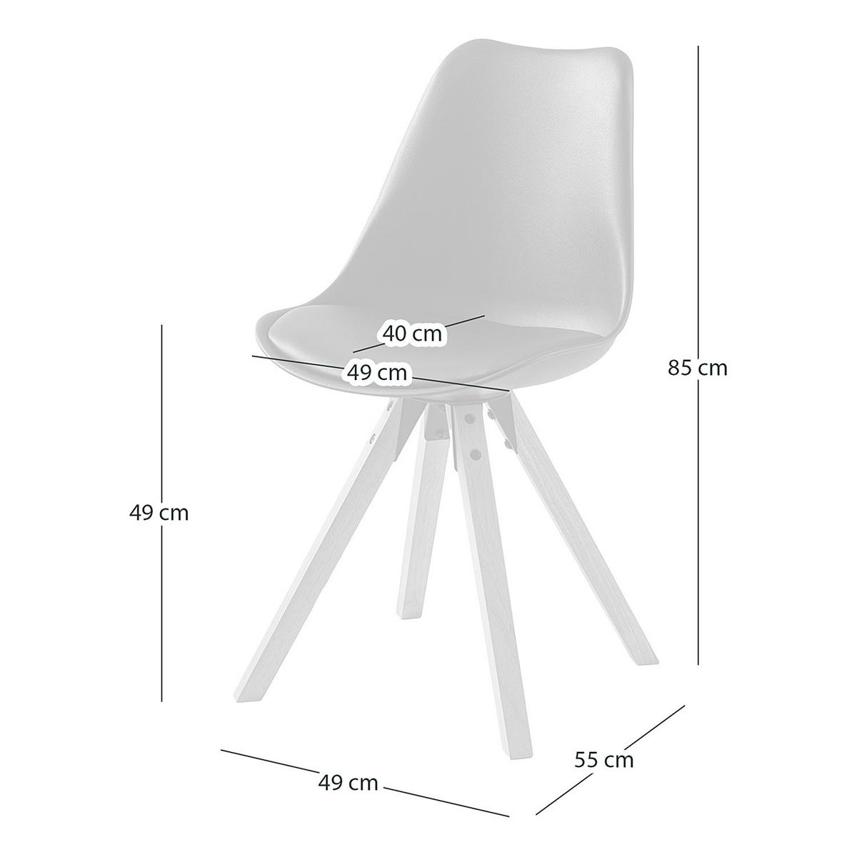 ESSZIMMERSTUHL - Braun/Weiß, Holz/Kunststoff (49/85/55cm) - home24