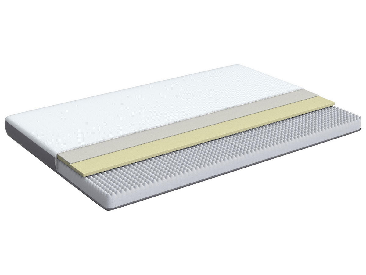 SCHAUMSTOFFMATRATZE medium 80/200/10 cm Piccolo - Weiß, Textil (80/200cm) - Beliani