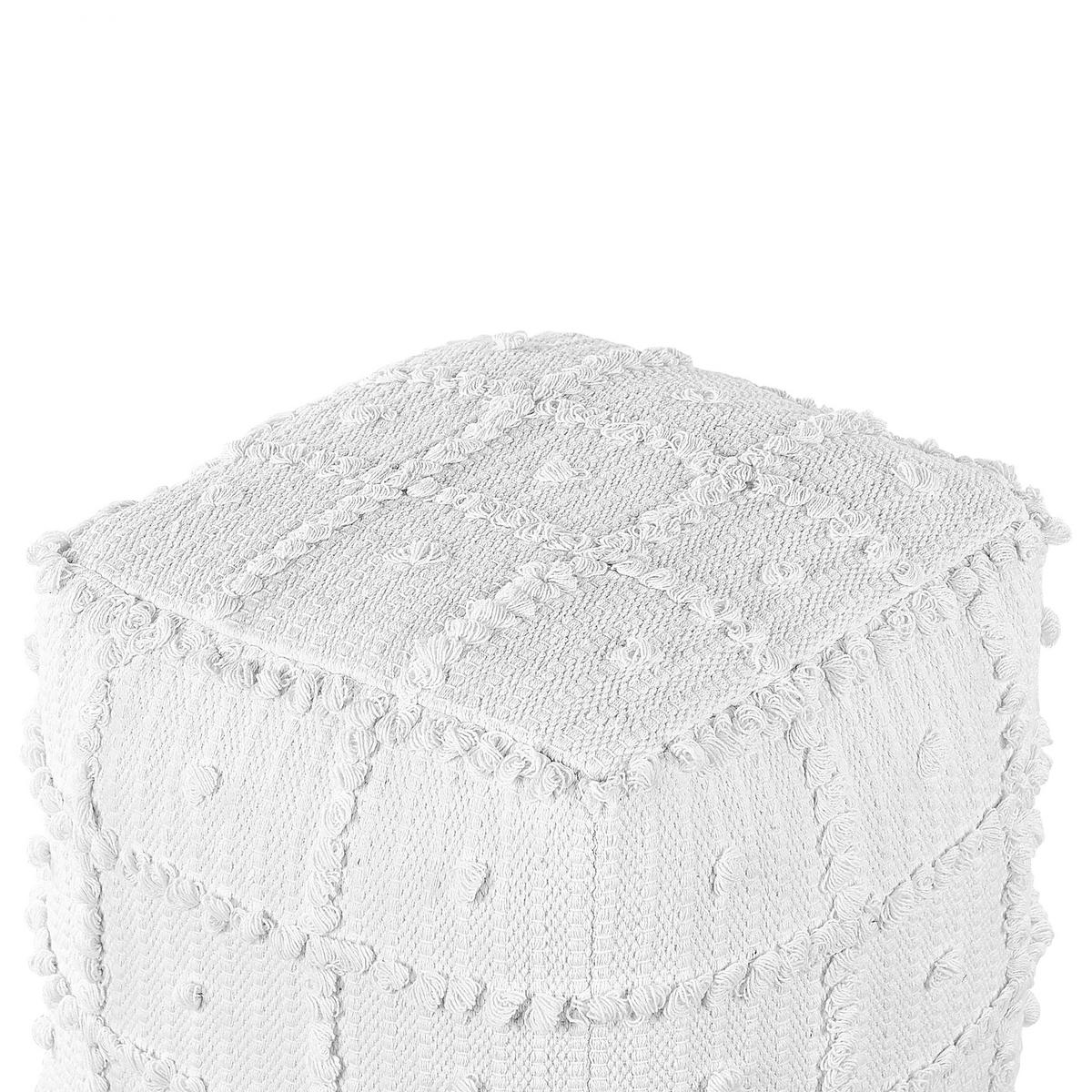POUF Harnai 40/40/40 cm - Weiß, Naturmaterialien/Textil (40/40/40cm) - Beliani