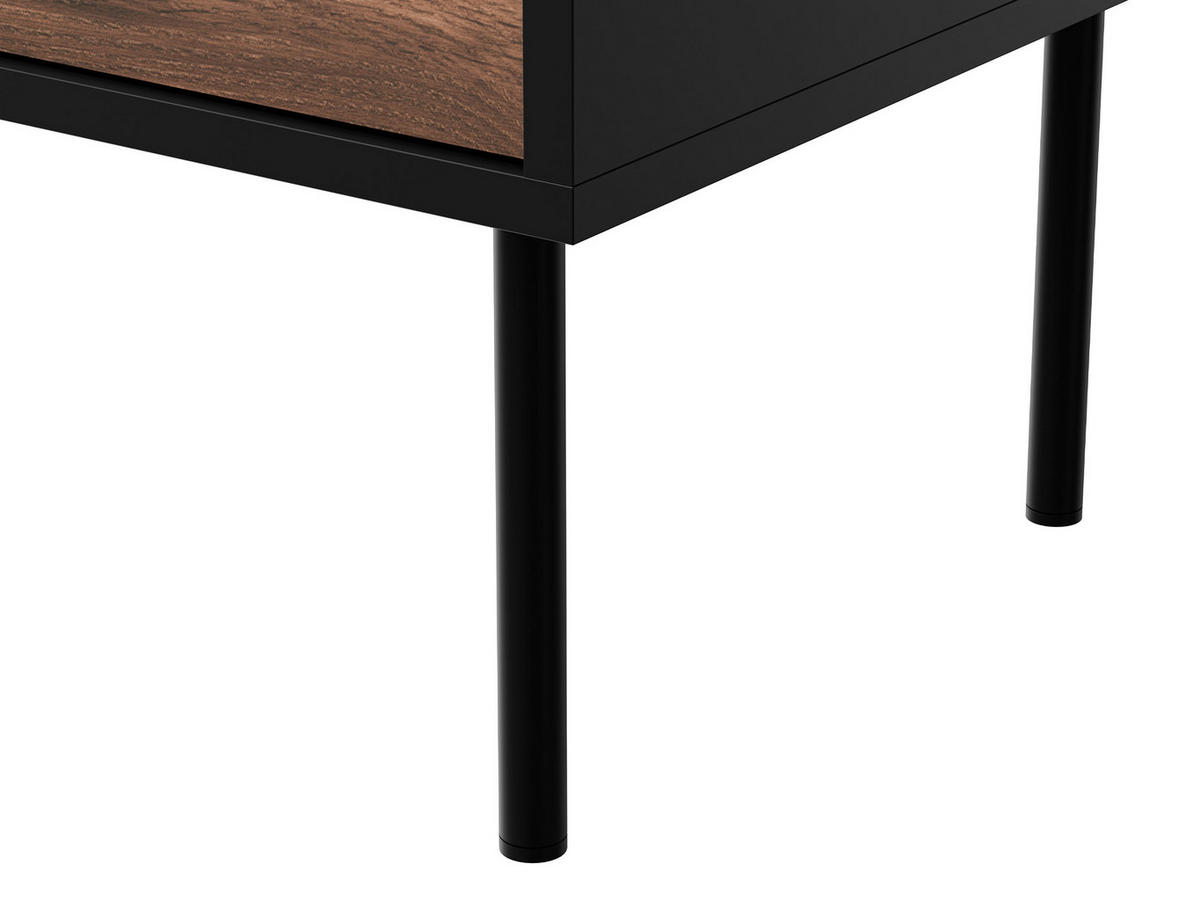 TV-LOWBOARD Cortina 180 mit Elektrische Kamin - Schwarz, Holzwerkstoff/Metall (180/60/40cm) - MIRJAN24