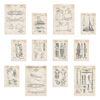 POSTER Set Mit 12 Boots- Und Surfen-Patentdrucke A3 Rahmenlos - Klar, Papier (29.7/5/42cm) - Nacnic