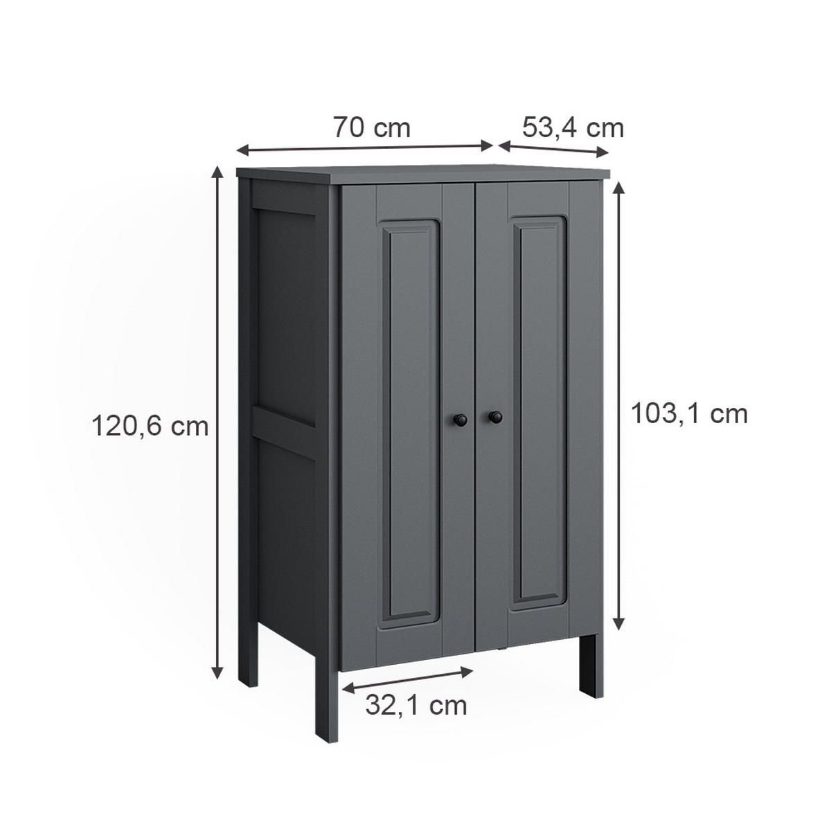 KINDERKLEIDERSCHRANK Ajaton Grau 70 x 120.6 cm - Grau, Holzwerkstoff (70/120.6/53.4cm) - VitaliSpa