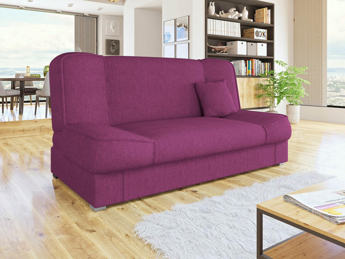 SCHLAFSOFA Gabi - Silberfarben/Violett, Holz/Kunststoff (175/80/80cm) - MIRJAN24