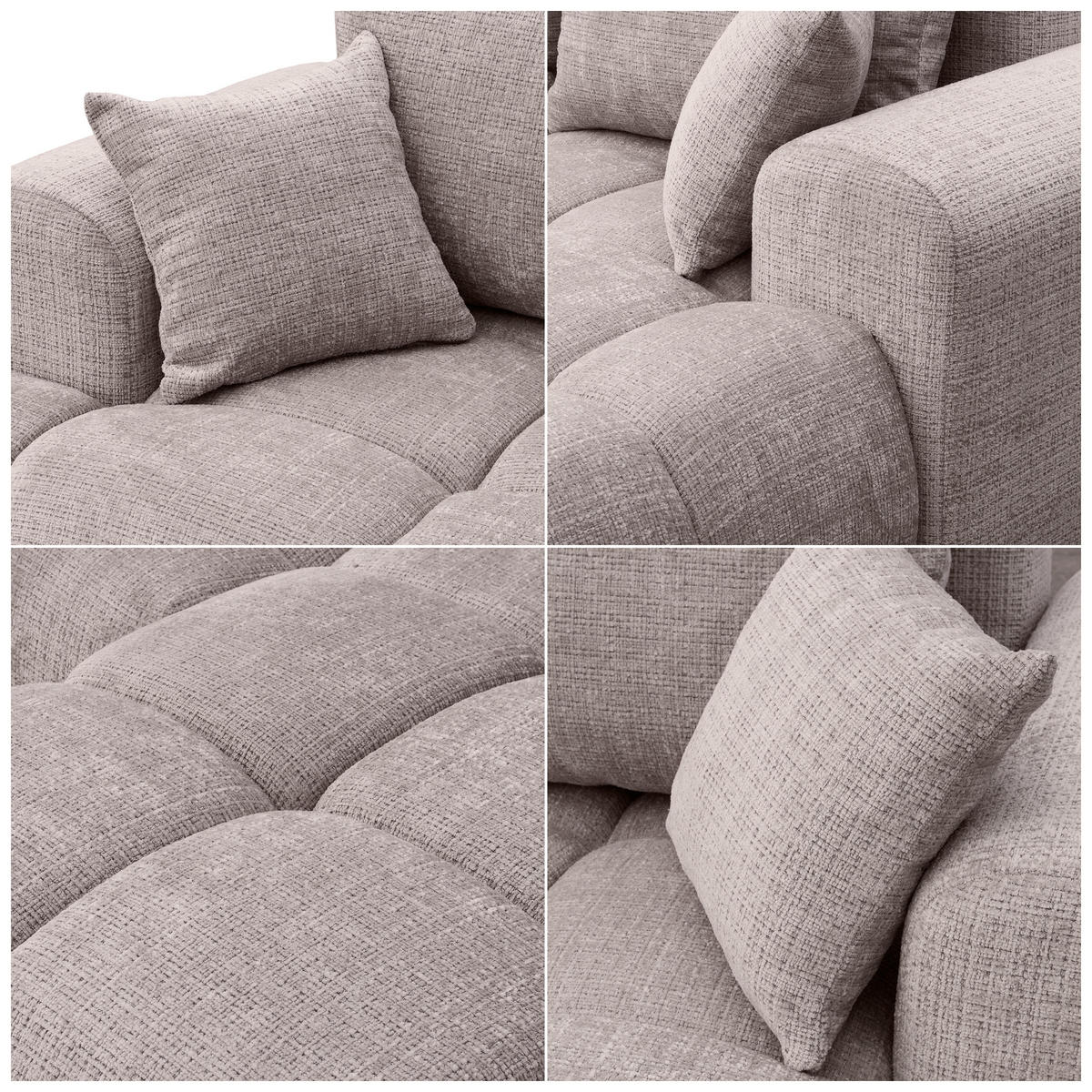 ECKSOFA MILANO mit Schlaffunktion und Bettkasten Grau-Braun - Graubraun, Holzwerkstoff/Kunststoff (250/90cm) - Idohome