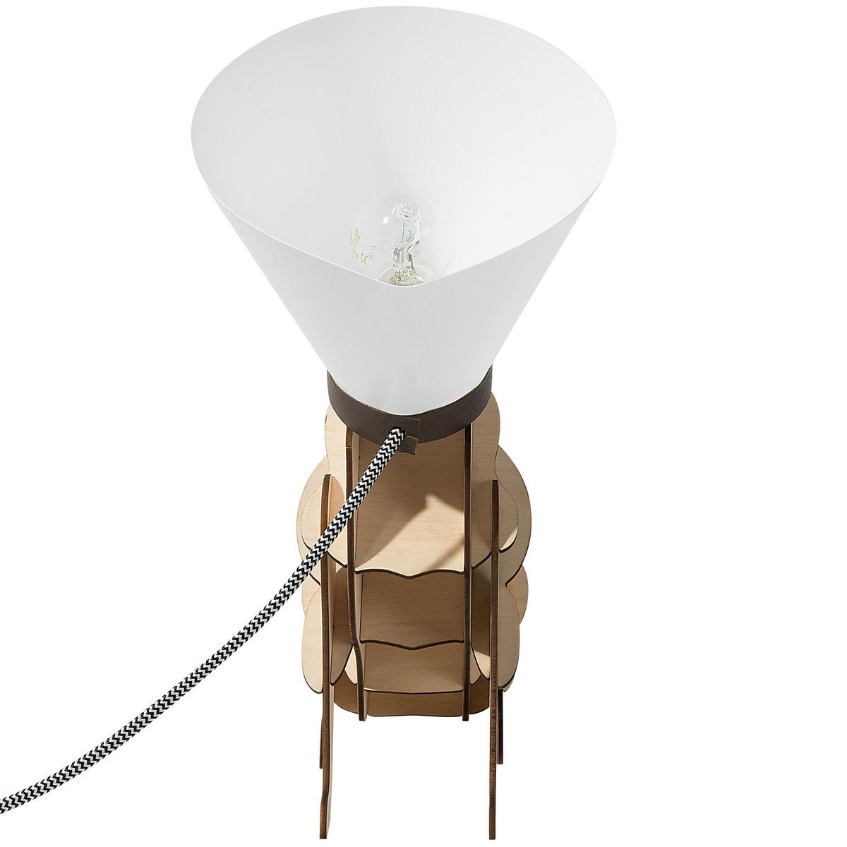 TISCHLAMPE Isna 21/17/38 cm - Weiß, Holzwerkstoff (21/17/38cm) - Beliani