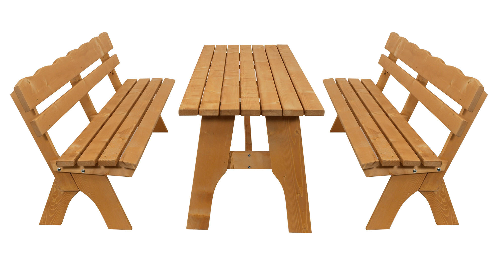 GARTEN-GARNITUR Drieburg 200cm aus Kiefer massiv 3tlg. - Braun, Holz - TPFGarden