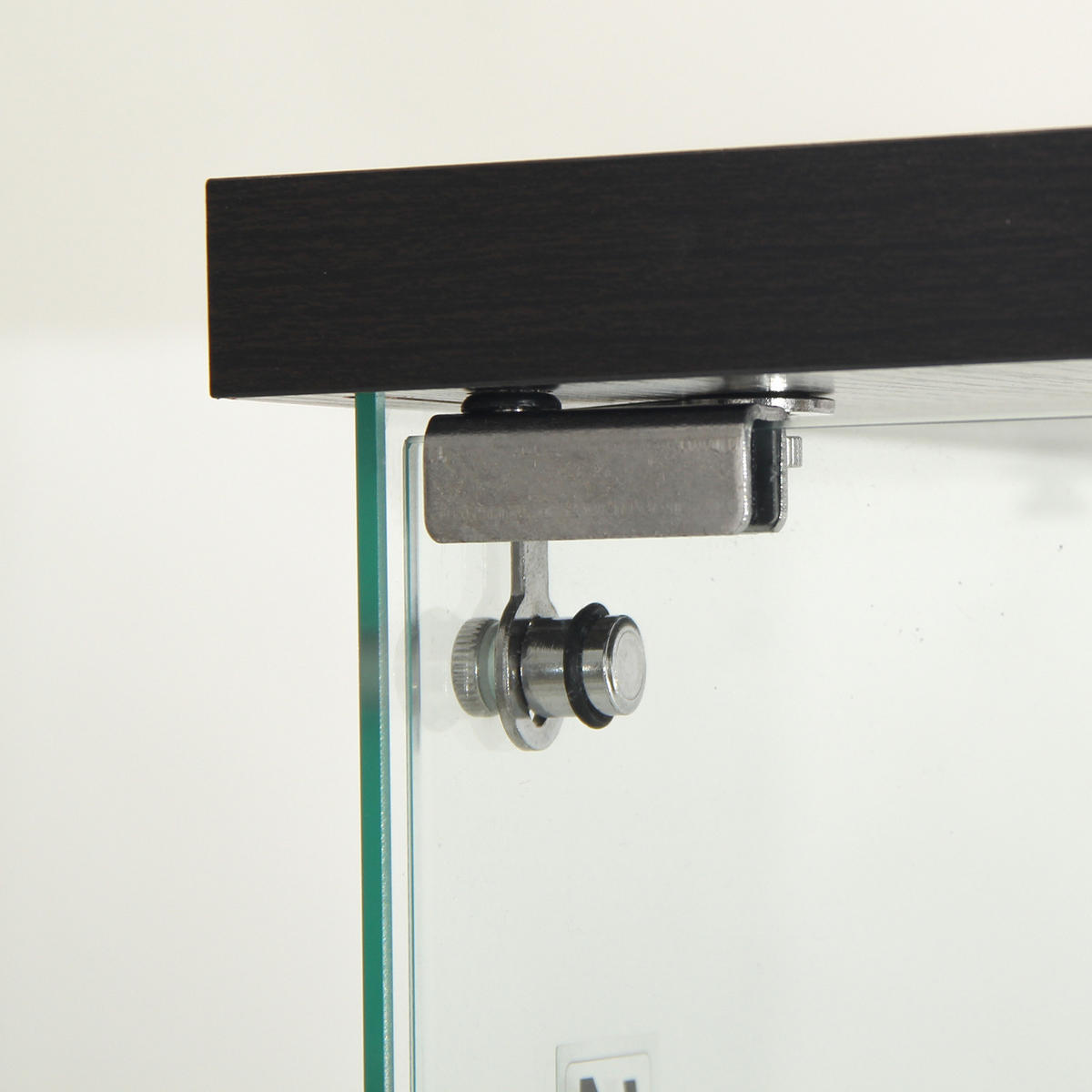 GLASVITRINE 86x40,4x36,5 cm 1 Tür Schloss 2 Glasböden LED schwarz - Schwarz, Holz (40.3/86.2/36.5cm) - LEBENLANG