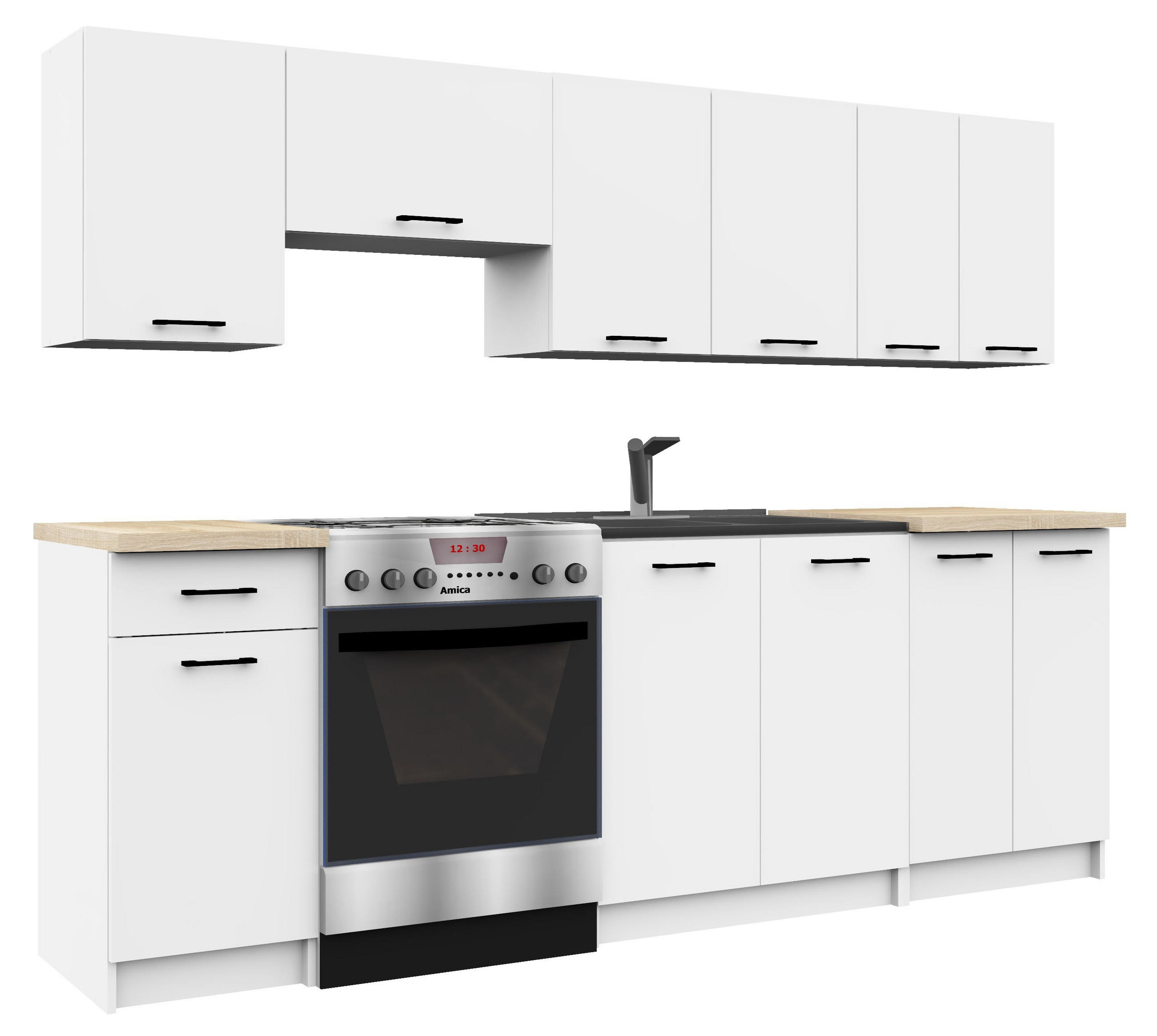 KUCHYŇSKÝ BLOK Bílá 203/240/46 - bílá, kompozitní dřevo (240/203/46cm) - RAUMHIRSCH FURNITURE