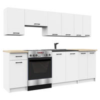 BUCĂTĂRIE fără electrocasnice Alb 203/240/46 - alb, compozit lemnos (240/203/46cm) - RAUMHIRSCH FURNITURE