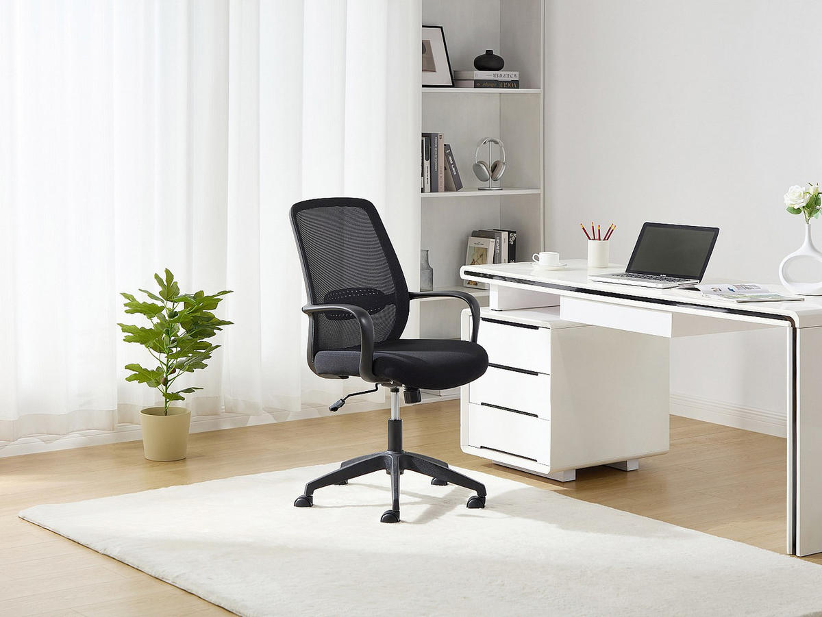 BÜROSTUHL ohne Armlehnen - 60.5 cm x 61.5 cm - stoff - schwarz Vatista - Schwarz, Textil (60.5/103/61.5cm) - Vente-Unique