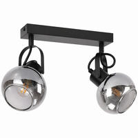 DECKENSTRAHLER Myvric 24/11/17 cm - Schwarz, Glas/Metall (24/11/17cm) - ZMH