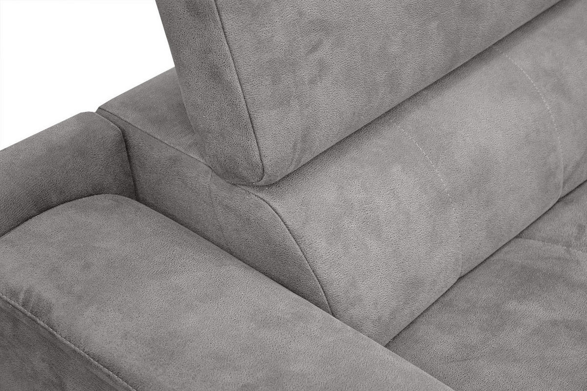 ECKSOFA FIERO 4-Sitzer, hellgrau - Hellgrau/Schwarz, Holzwerkstoff/Textil (288/170cm) - Courtois Laville