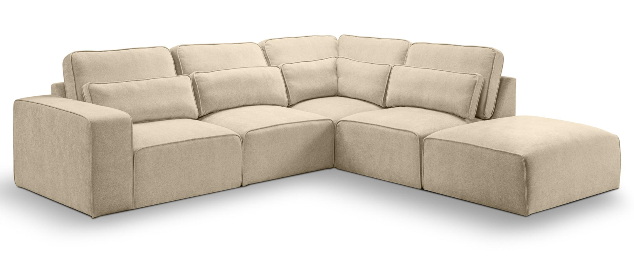 ECKSOFA beige Webstoff, Sofa 305 x 281 cm, L-Sofa rechts - Beige, Holz/Textil (305/281cm) - Inn.Furn