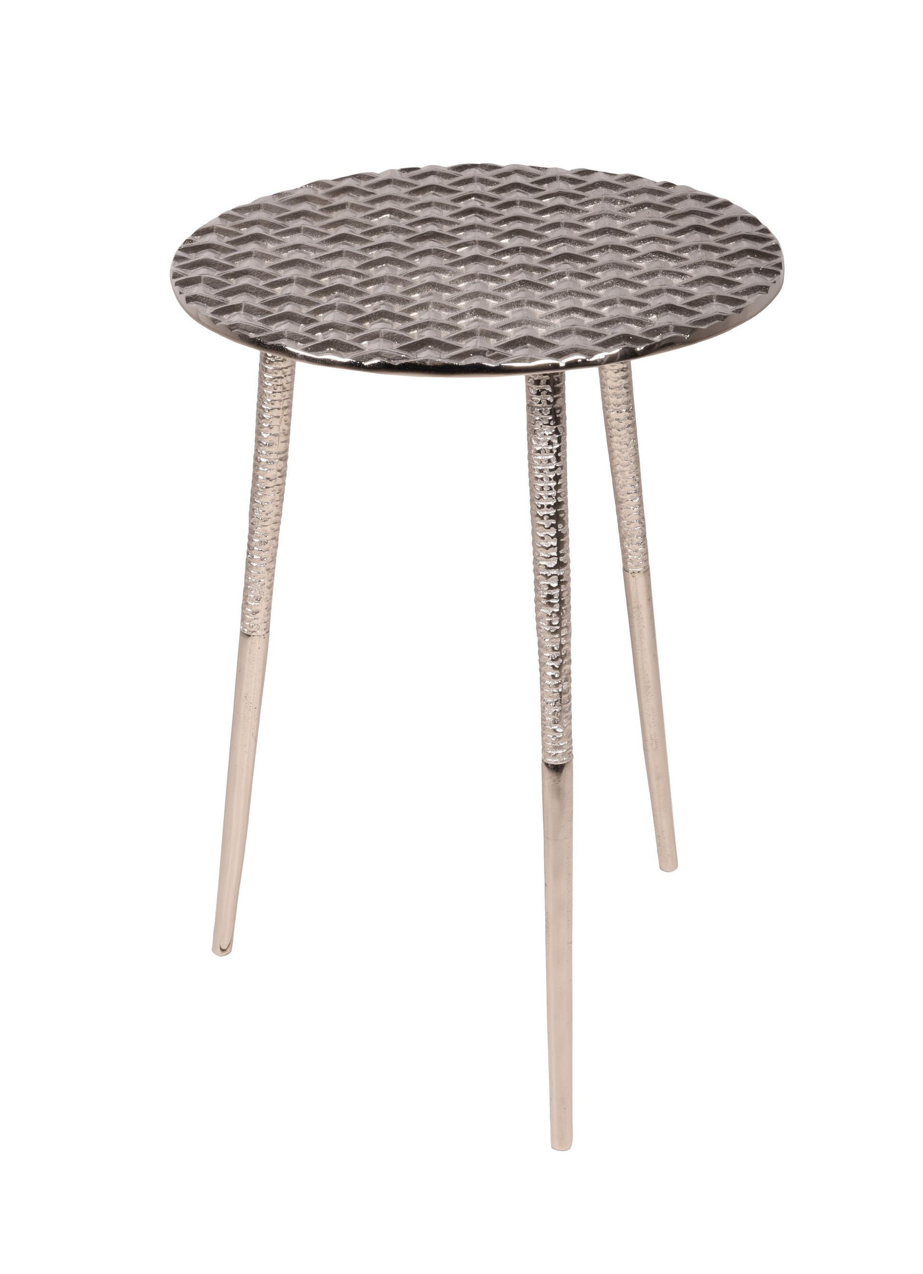BEISTELLTISCH Nils Silber 54,5x39x39cm - Silberfarben, Metall (39/39/54.5cm) - DELUKE