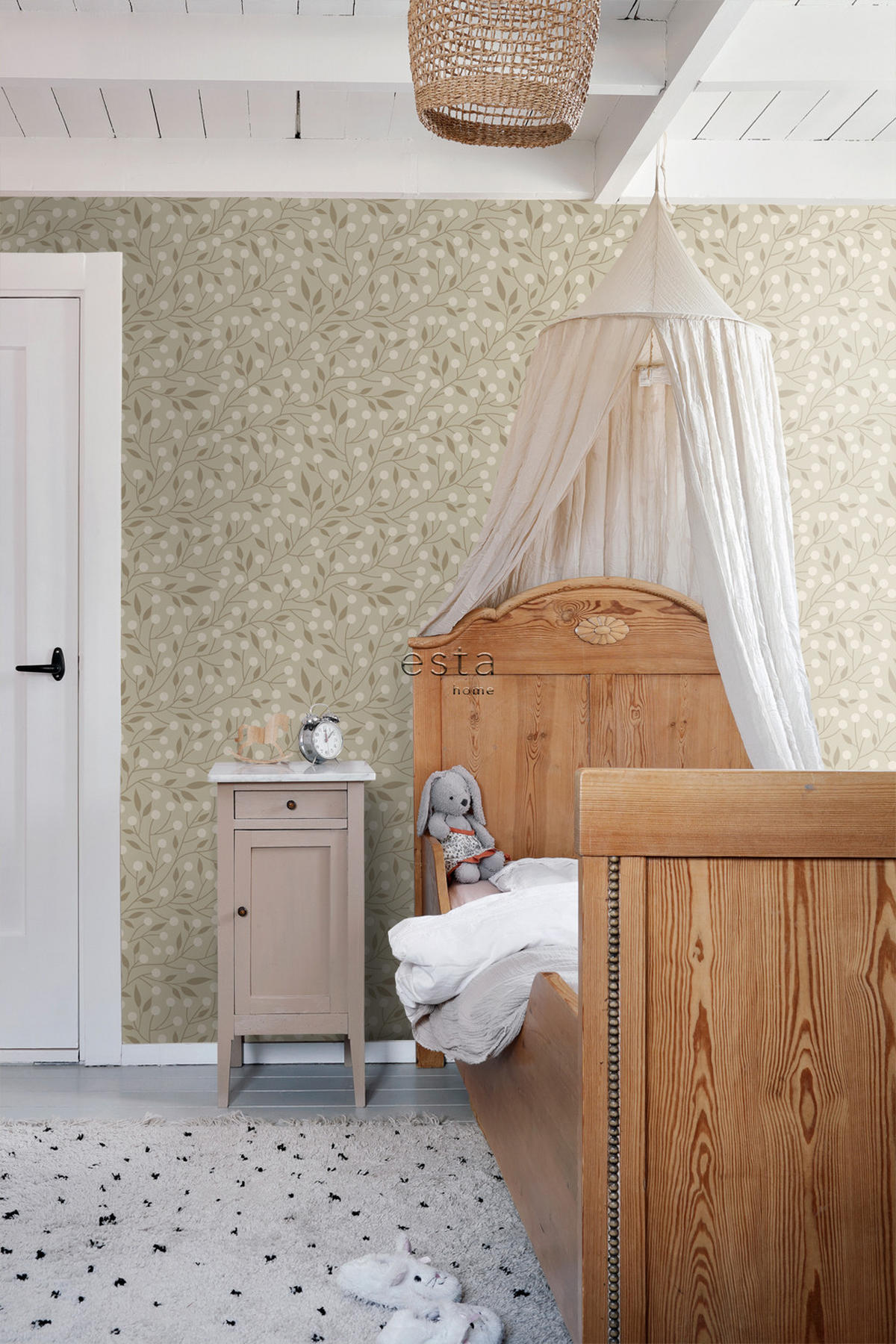 TAPETE Blumenmuster 50 x 900 cm - Beige, Papier (50/900cm) - ESTAhome