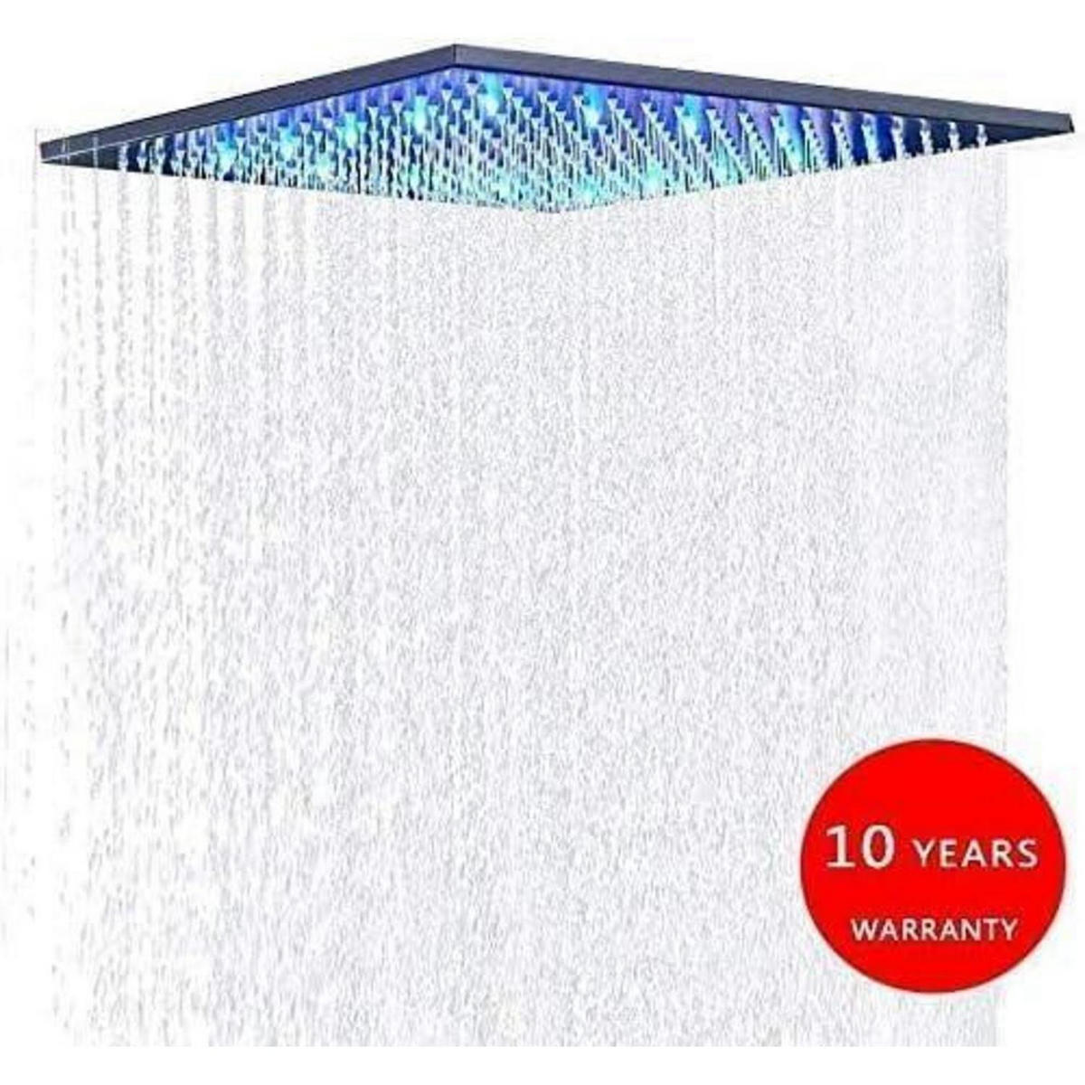 DUSCHKOPF LED Deckenbrause 30 x 30 cm mit Farbwechsel Schwarz - Anthrazit, Metall (30/12.7/30cm)