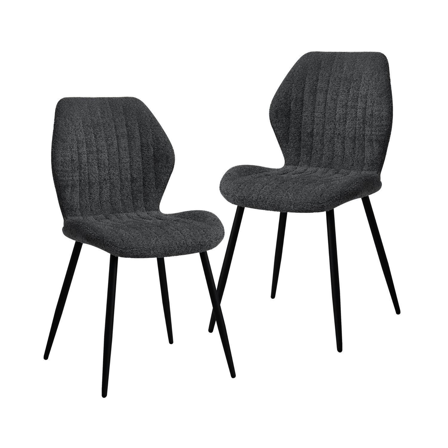 ESSZIMMERSTÜHLE 2er Set Stoff Schwarz Metallbeine - Anthrazit, Textil (43/86/47.5cm)
