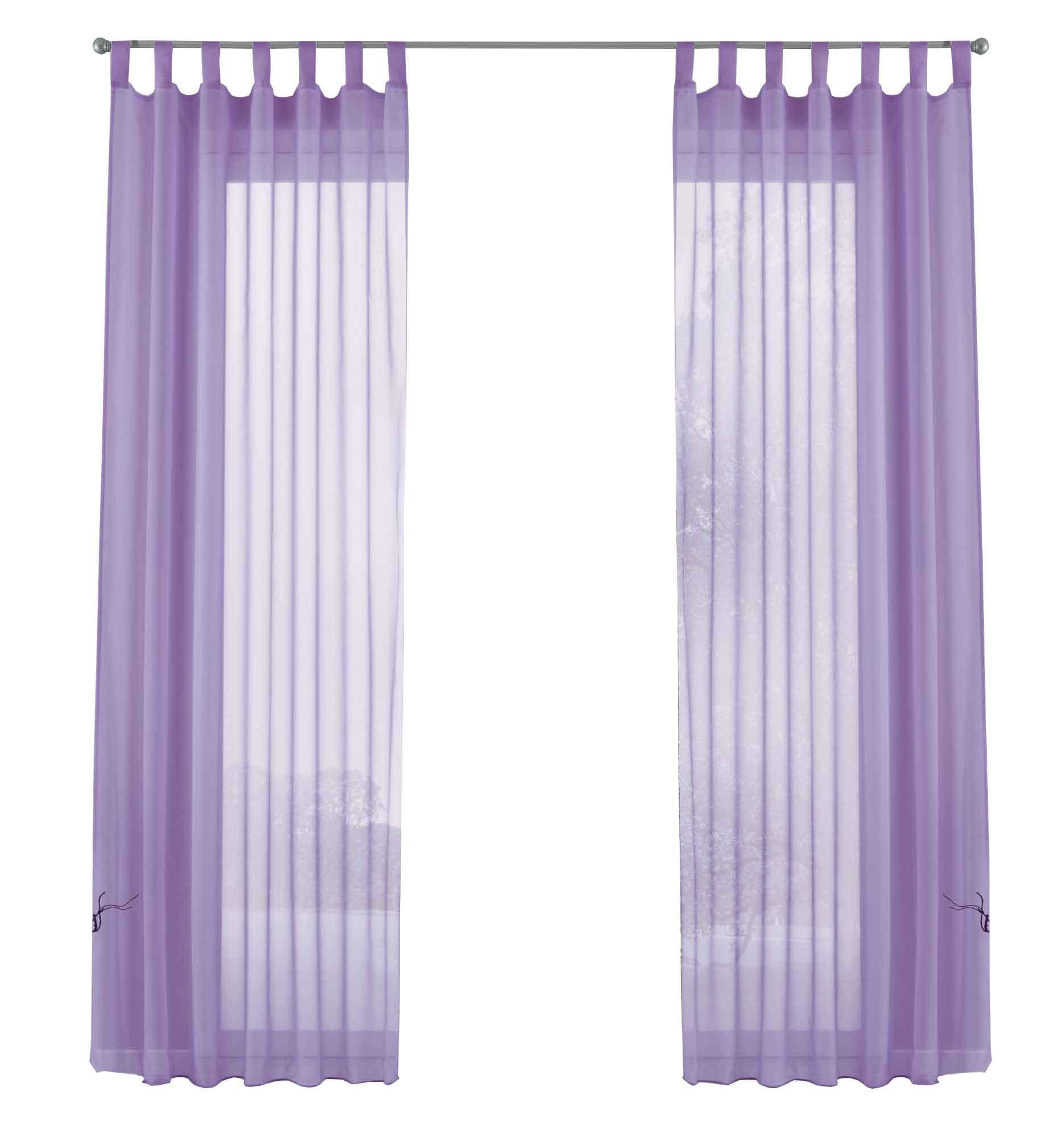 SCHLAUFENGARDINEN Voile 2er Set 175x140 cm Flieder - Flieder, Textil (140/175cm) - Gardinenbox.eu