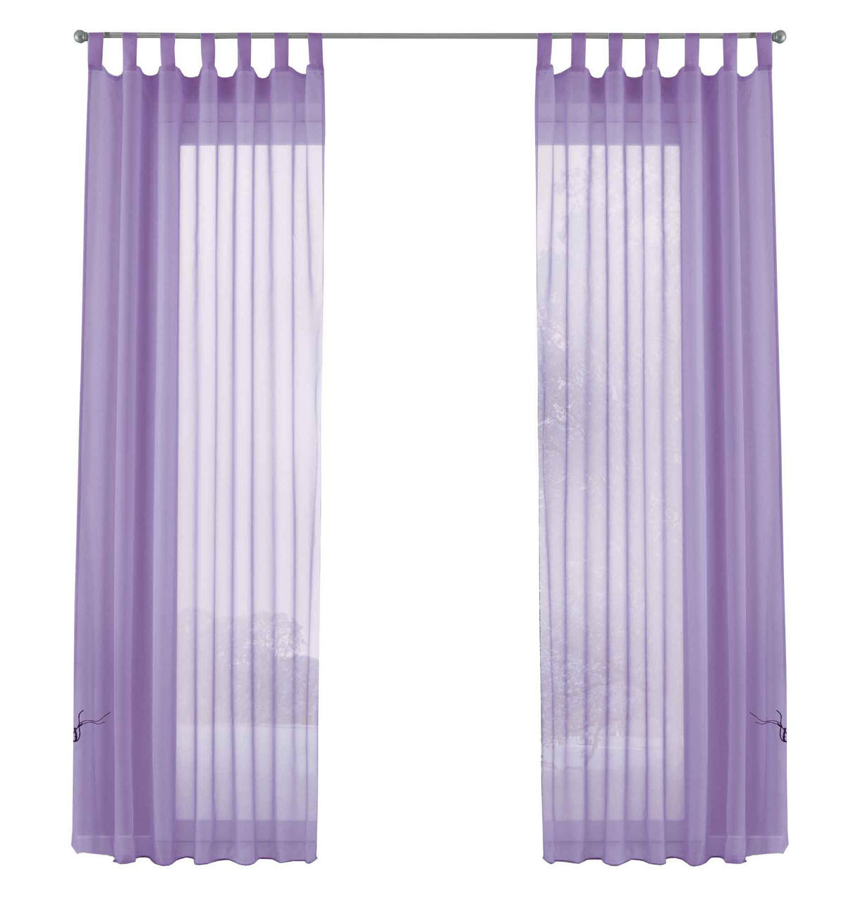SCHLAUFENGARDINEN Voile 2er Set 175x140 cm Flieder - Flieder, Textil (140/175cm) - Gardinenbox.eu
