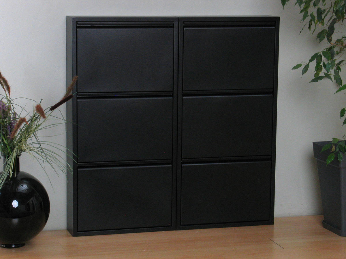 SCHUHKIPPER schwarz - Schwarz, Holzwerkstoff (101/106/16cm) - ebuy24