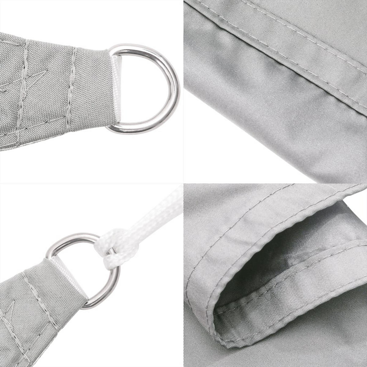 SONNENSEGEL Hellgrau 5/5 M 100% Polyester Oxford - Grau, Textil (500/500cm) - vidaXL