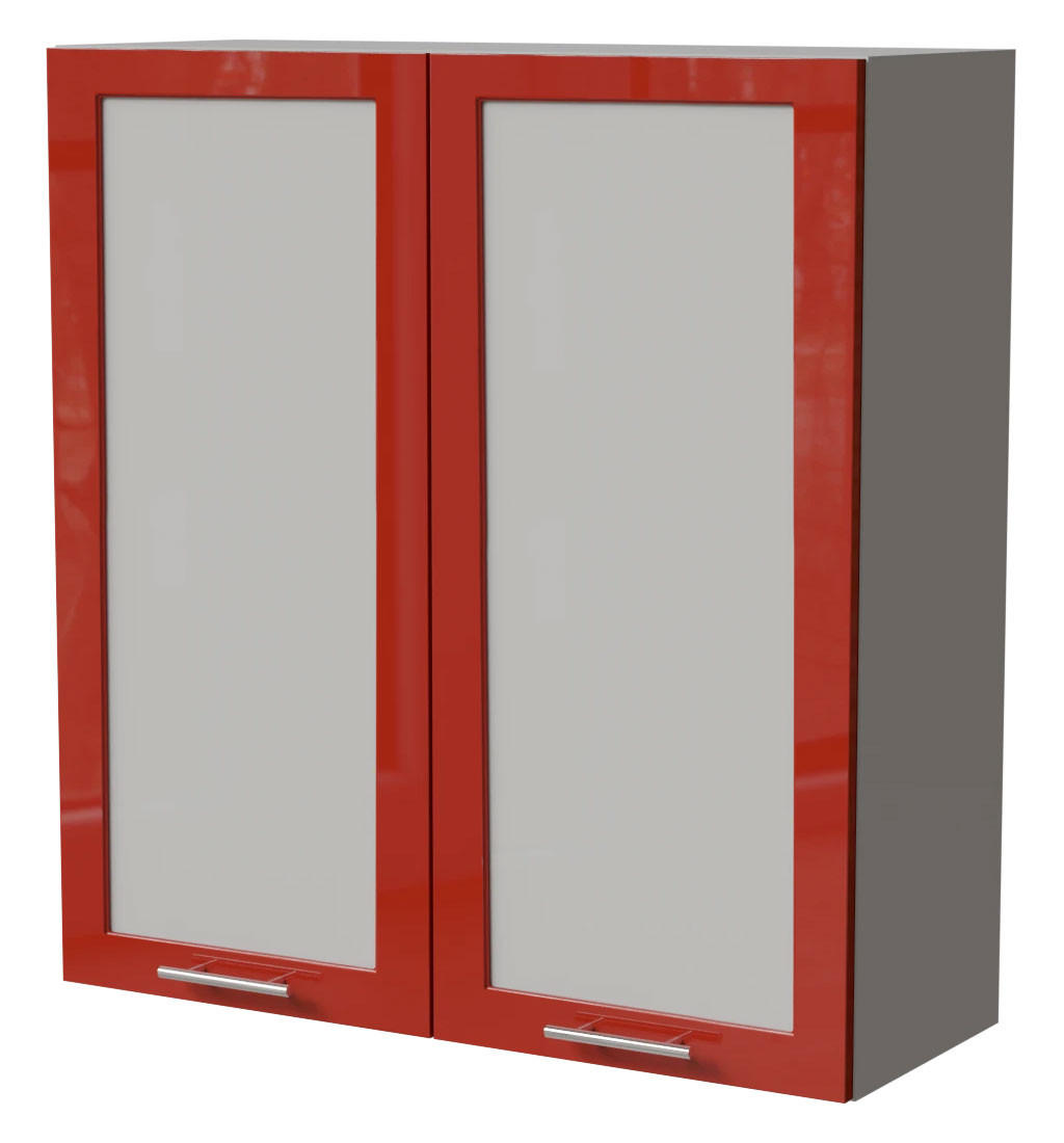 HÄNGESCHRANK Brerra W4S/90 Grau / RAL 3002 karminrot Hochglanz 90 / 32,5 / 96cm - Rot/Grau, Holz/Holzwerkstoff (90/96/32.5cm) - Feldmann-Wohnen