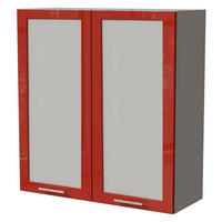 HÄNGESCHRANK Brerra W4S/90 Grau / RAL 3002 karminrot Hochglanz 90 / 32,5 / 96cm - Rot/Grau, Holz/Holzwerkstoff (90/96/32.5cm) - Feldmann-Wohnen