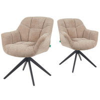 DREHSTUHL Mika-Mila - Beige/Schwarz, Textil/Metall (65/81/66cm) - DUBI Möbel