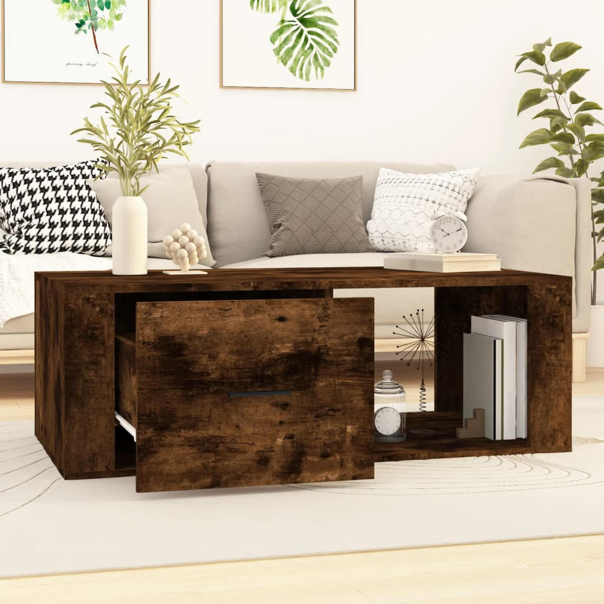 COUCHTISCH Räuchereiche 100x50,5x35 cm Holzwerkstoff - Braun, Holzwerkstoff (100/50.5/35cm) - furnicato