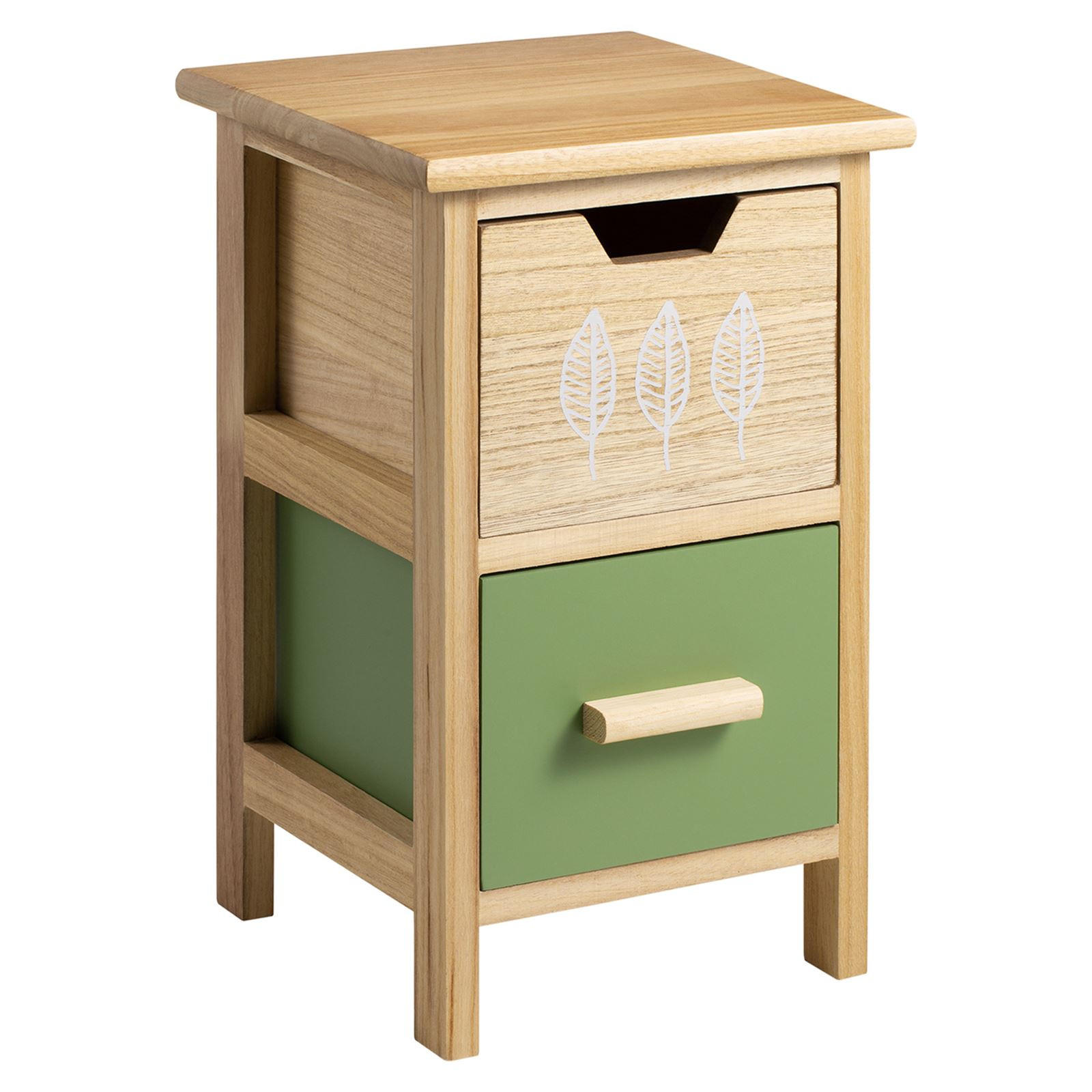KOMMODE ESTA - Naturfarben/Grün, Holzwerkstoff (25/42/25cm) - CARO-Möbel