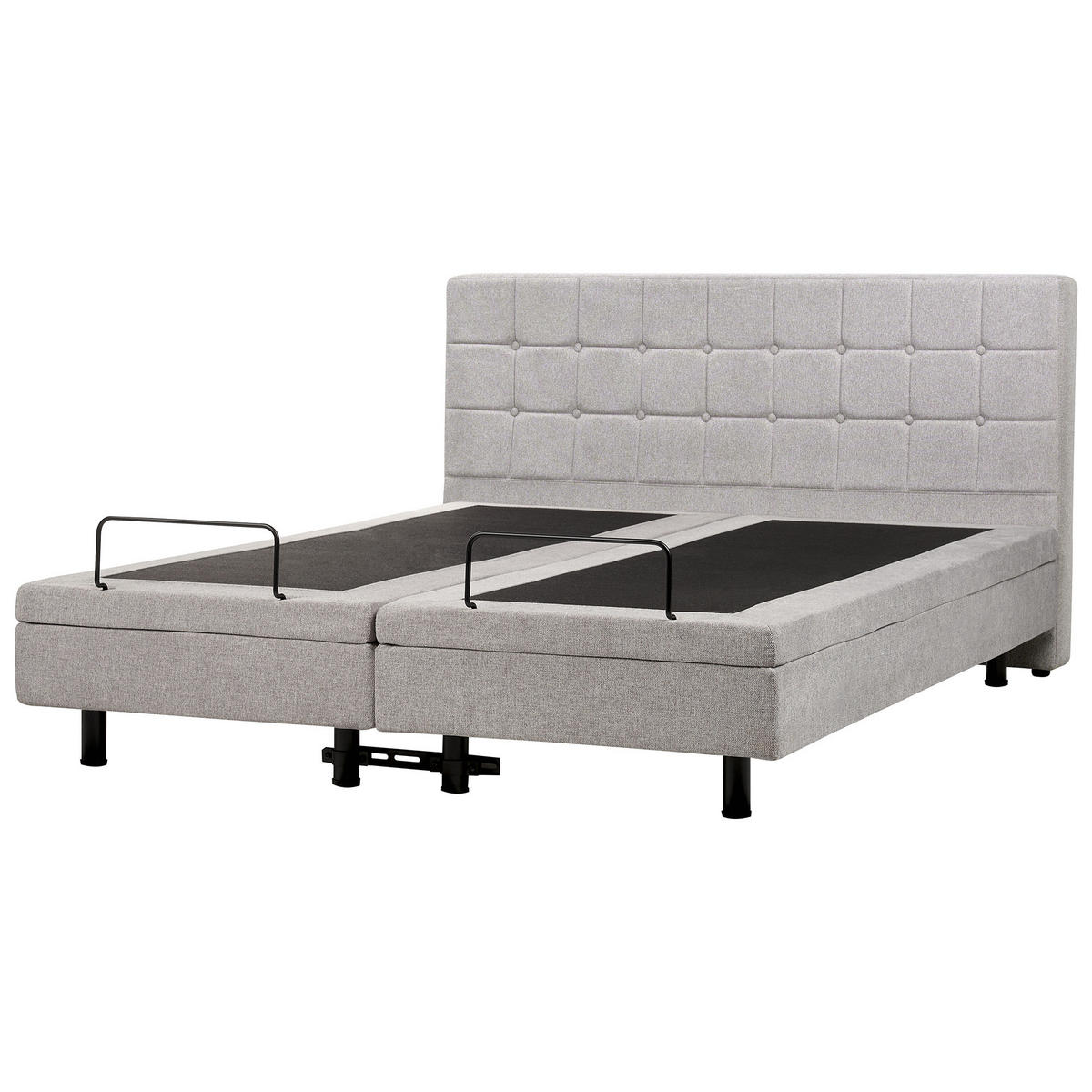 POLSTERBETT verstellbar 180x200 cm Grau Duke - Hellgrau, Textil (180/200cm) - Beliani