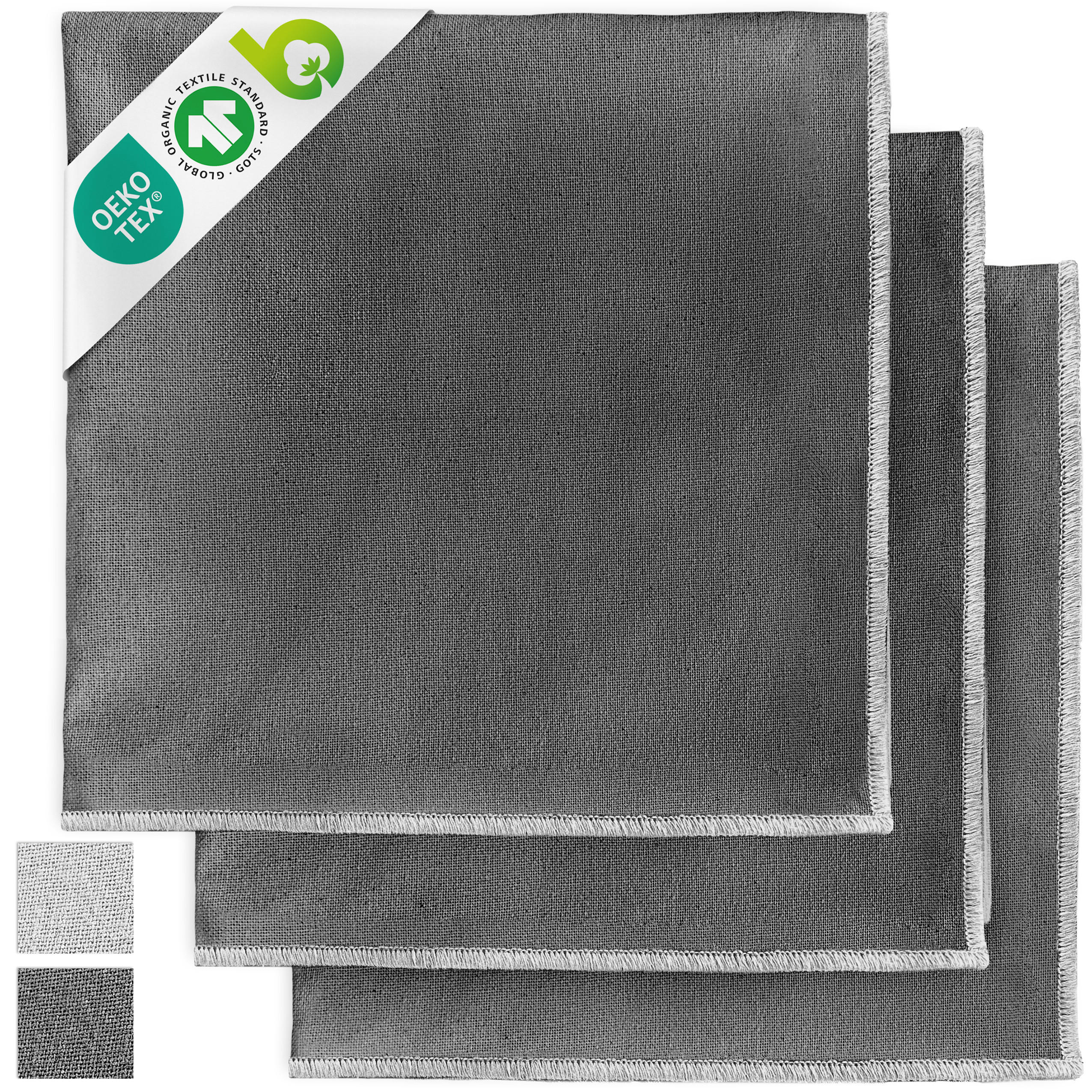 GESCHIRRTUCH 3er Set - Dunkelgrau, Textil (45/70cm) - Miqio Design