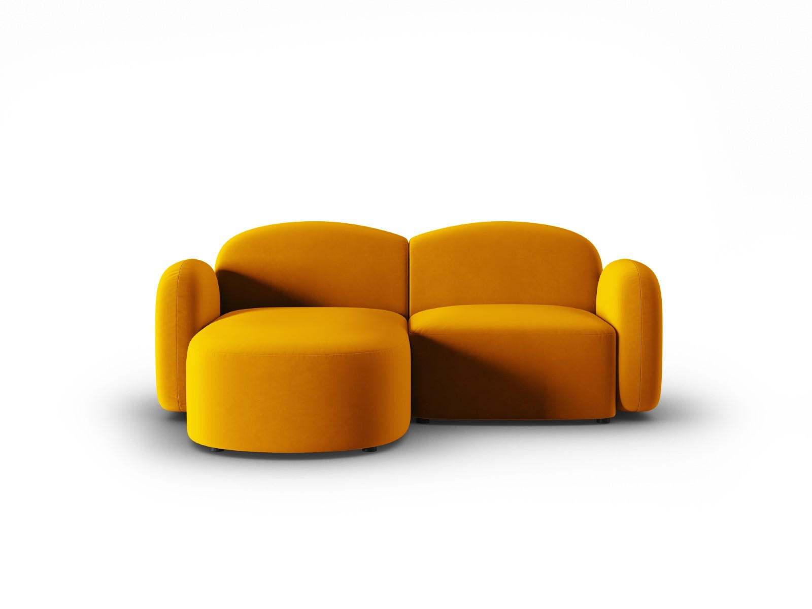 ECKSOFA links Blair aus Samt gelb 3 Sitzplätze - Gelb, Textil (155/194cm) - Micadoni
