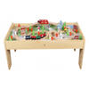 SPIELTISCH MIT HOLZEISENBAHN 90-tlg. Set Tisch Farbe Natur - Naturfarben, Holzwerkstoff (57/98cm) - Coemo