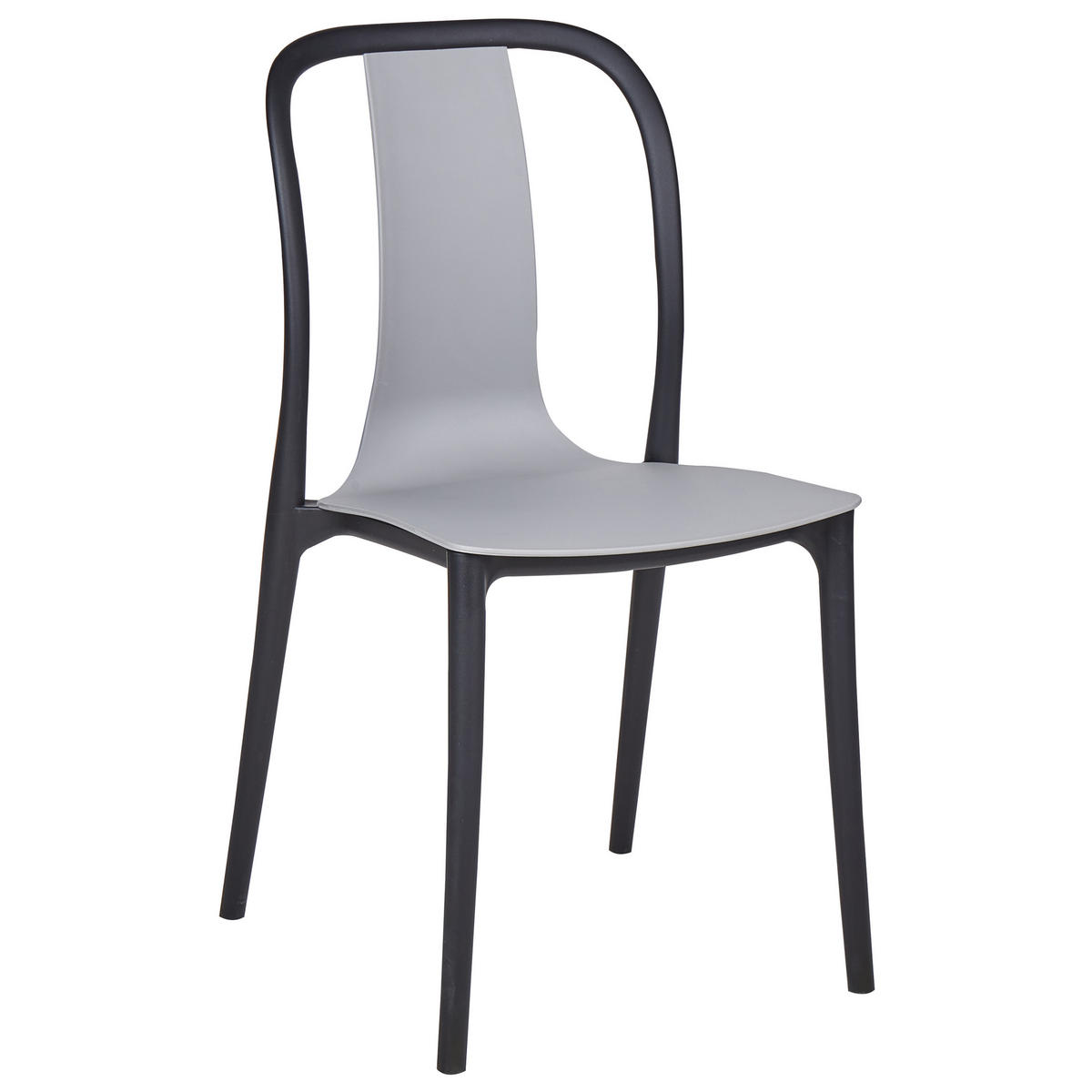GARTENSTUHL 8er-Set Kunststoff grau/schwarz Spezia - Schwarz/Grau, Kunststoff (42/89/49cm) - Beliani